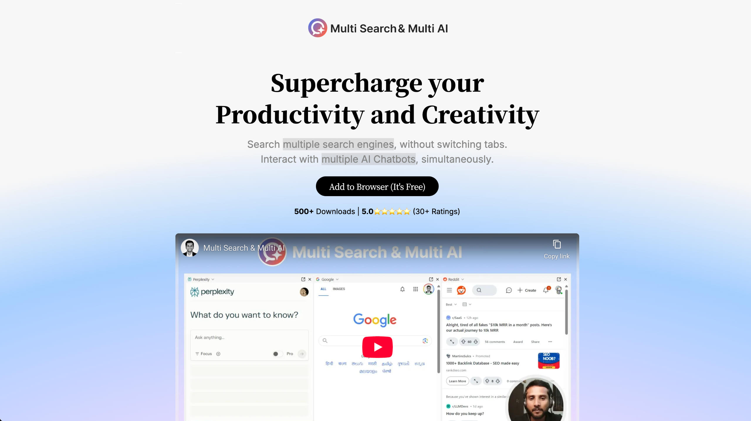 Multi Search AI MultiSearchAI Carrd Inspo Website