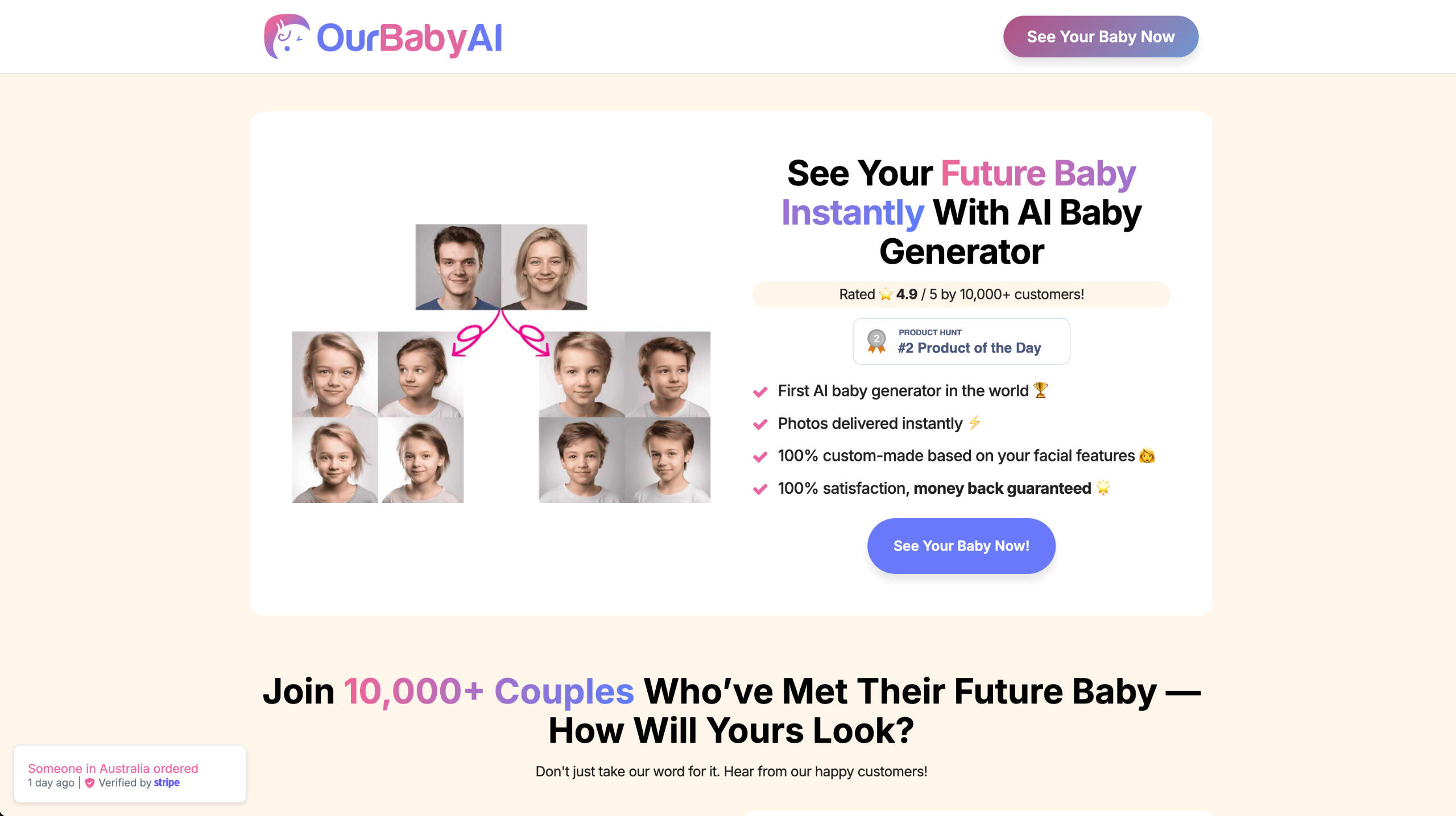 Our Baby AI OurBabyAI Carrd Inspo Website